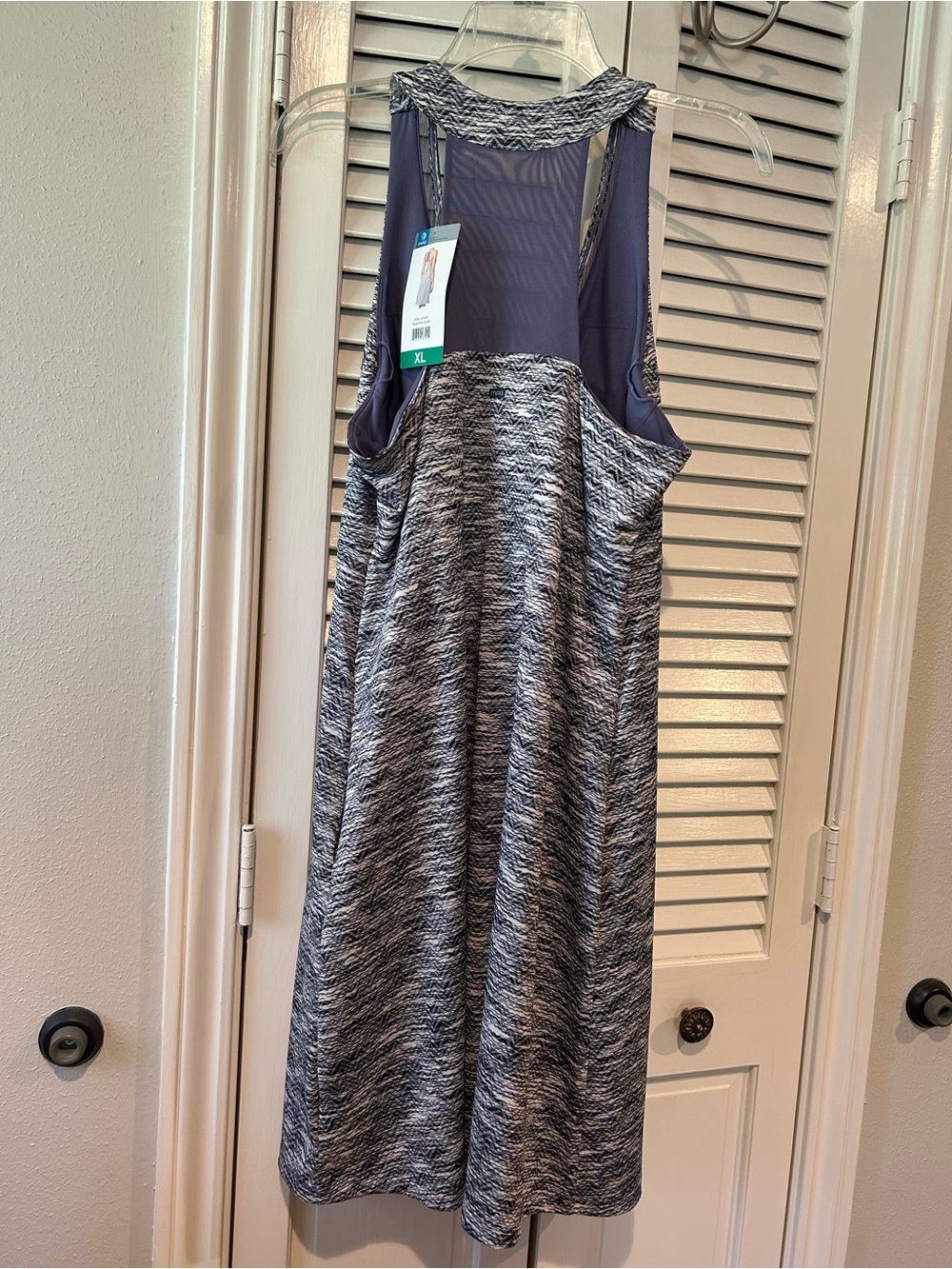 MPG Marled Gray-Blue Sleeveless V-Neck Travel Dress - Picture 2 of 7